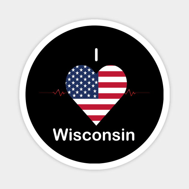 I love Wisconsin Magnet by FUNEMPIRE